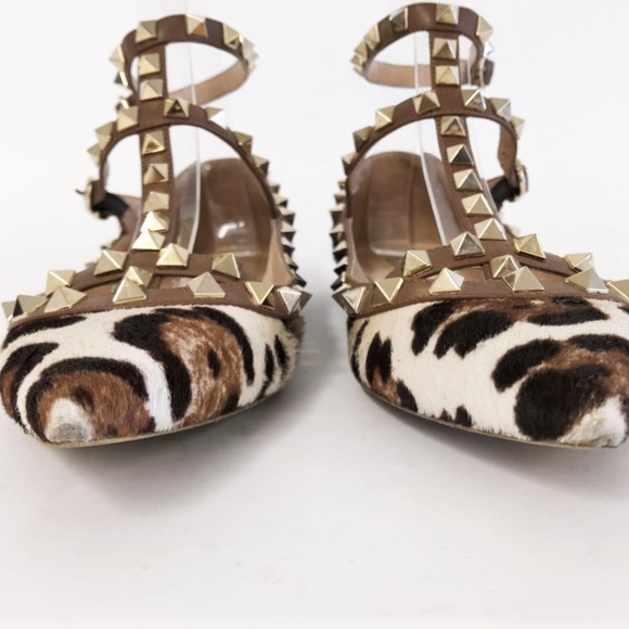 Valentino Rockstud Caged Ballet Flat Leopard 35,5 - Picture 4 of 8
